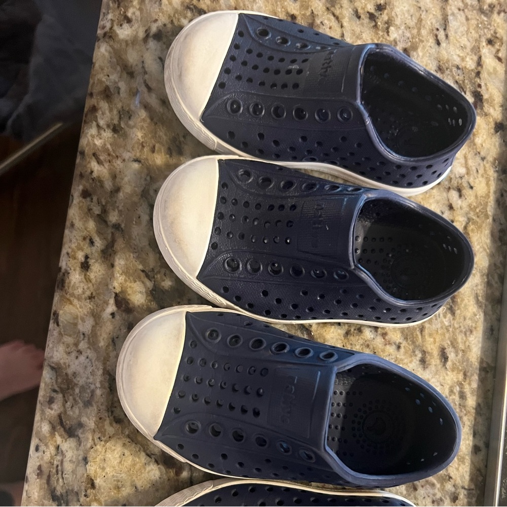 Native Shoes Kids Navy and White Slip-On